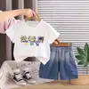 Conjunto de Roupa de Verão para Meninos, Novo Estiloso Versão Coreana Verão 2026, Gola Redonda Manga Curta Estilo Fino, Conjunto Moderno de Duas Peças para Bebê