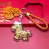 Chaveiro de Cavalo 999 Ouro Puro, Pingente de Bolsa, Cordão para Celular, Presente Festivo, Atacado