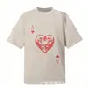 Comércio Exterior Transfronteiriço Em Estoque Derreter Conector Estilo Americano Marca Tendência High Street Retro Estampa Líquida Camiseta Casual Solta de Manga Curta