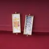 Pingente Tangka de Orelhas Duplas Pintado à Mão com Ouro Estilo Chinês Colar Amuleto Budista Tibetano Múltiplas Cores Disponíveis