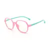 Gafas Cuadros Niños y Niñas Anti Luz Azul Infantil Anti-UV Espejo Plano Marco de Silicona Gafas F8279