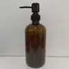 Botella de Envase Líquido Tipo Prensa a Prueba de Luz Marrón, Botella Boston Marrón, Botella de Vidrio para Gel Antibacterial de Hotel y B&B