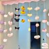 Cortina de porta de coração de menina Sanrio melodia pudim cachorro cortina de porta divisória cortina de sala de estar decoração de entrada quarto cortina pendurada