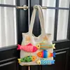 Bolsa de Tote Tejida de Punto Nueva de Verano Transfronteriza para Mujer Bolso de Hombro Bolso de Mano Gran Capacidad Bolso para el Brazo de Vacaciones