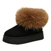 2026 Botas de nieve cortas de felpa sin cordones con suela gruesa, zapatos de algodón para mujer versátiles y casuales de comercio exterior, engrosados