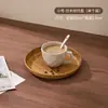 Amazon Transfronterizo Imitación Madera Plástico Grado Alimenticio Bandeja Redonda Grande Anti-taza Hogareño Comercial Plato de Cena Plato de Fruta
