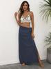 Ropa Europea y Americana Suministro Transfronterizo Falda de Playa con Tirantes y Borlas y Falda Sexy de Una Pieza Asimétrica 705