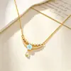 Collar de Cobre Chapado en Oro con Circonita, Cadena de Clavícula Femenina de Doble Anillo Incrustada con Diamantes, Diseño de Nicho, Joyería de Plata de Estilo Minimalista