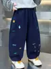 2232 Pantalones de Punto de Otoño para Niños 2026 Nuevo Estilo Coreano Pantalones Curvos de Moda para Niños Primavera y Otoño Casuales Rectos