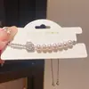 Pulseira de Moeda de Cobre com Puxador, Flor de Zircônia e Pérola Sintética, Estilo Levemente Luxuoso, Moda de Nicho Elegante Retrô, Joia de Alta Qualidade