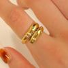 Anillo de acero de titanio con textura suave, estilo retro, de moda transfronteriza francesa, resistente a la decoloración, para niñas, con hardware para el dedo, anillo de cola