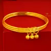 Pulsera de Campana de Tres Círculos Color Oro Arena Vietnamita Latón Chapado en Oro Pulsera de Múltiples Círculos Antigua y Francesa para Mujer al por Mayor
