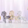 Entrada Manualidades de Cristal Animales de Dibujos Animados Zodiaco Caballo Color AB Champaña Decoración de Sala de Estar Regalo de Año Nuevo Cumpleaños