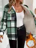2025 Transfronterizo Europeo y Americano Nuevo Amazon Otoño e Invierno Holgada de Manga Larga Casual a Cuadros con Capucha Chaqueta de Uniforme de Béisbol