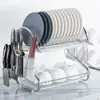 Estante de Almacenamiento para Utensilios, Estante con Bandeja de Drenaje, Estante de Cocina, Armario de Piso de Múltiples Niveles, Estante para Tazas y Platos, Almacenamiento y Lavado