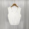 Spice Girls de Primavera Nuevo Cuello en V Bordado Versátil Chaleco de Punto para Mujer Chaleco sin Mangas Suéter Chaleco Chaleco Top para Mujer
