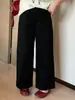 Pantalones rectos anchos simples para mujer de talla grande, colección otoño 2026, pantalones casuales cropped de tiro alto holgados para mujeres de talla grande, NK1377
