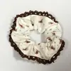 Elástico de Cabelo Scrunchie Listrado com Renda Estilo Coreano para Mulheres, Acessório de Cabelo Suave e Elegante, Elástico de Cabelo Scrunchie Estilo Coreano