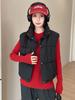 Nuevo Chaleco de Algodón con Relleno de Plumas Corto para Mujer Otoño/Invierno 2026 con Cuello Alto, Chaqueta Chaleco de Moda y Cálida para Tallas Pequeñas