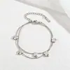 Pulseira de Aço Titânio Dongguan com Estampa Completa, Não Desbota, Coração, Borboleta, Trevo de Quatro Folhas, Disco Estrela, Joias de Aço Inoxidável de Alta Qualidade