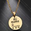 Collar de acero inoxidable con letras familiares, gran oferta de AliExpress. Colgante redondo de marca para madre e hija.