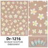 Redanco nuevo 5D explosiones en relieve flor de margarita funda calcomanías para uñas de luz calcomanías tridimensionales para uñas Dr-1217