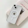 Adequado para capa de celular Apple 15 Magsafe magnética 14Pro acrílico transparente iPhone13 capa dura all-inclusive