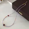 Collar de Amatista para Mujer 2025 Nuevo Morado Piedra Natural Cadena para Clavícula Lujo Ligero Gama Alta Francés Collar de Perlas