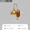 Lámpara de pared de cristal minimalista para mesita de noche de dormitorio, luz decorativa para sala de estar, pasillo de color nogal estilo mediados de siglo, pasillo, lámpara de pared para escalera