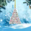 Árbol de Navidad Acrílico Plano Regalo de Navidad Colgante Decoraciones para Espejo Retrovisor de Coche en Casa Festiva