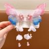 Grampo de cabelo borboleta tridimensional antigo com franja de strass para Hanfu, acessórios de cabelo para bebês e crianças, grampo de cabelo para atacado, acessórios de adorno de cabeça feminino