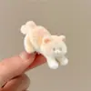 Lindo pasador de pelo de gato de peluche para mujer 2025 Nuevo estilo Pinza de pico de pato para flequillo lateral Pinza para el pelo de la frente Pinza para el tocado