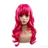 Descendants 5 País de las Maravillas Oscuras Cabello Largo Rizado Rosa Peluca de Cosplay Seda de Alta Temperatura Estilo Semirecogido Anime Infantil Halloween Peinado