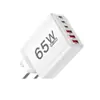 Cargador Rápido Multi-Puerto de 65W Adecuado para Huawei Apple USB Cargador Rápido para Teléfono Móvil Cargador Rápido para EE. UU. y Europa Qc3.0