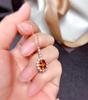 Anillo colgante y pendientes con citrino brasileño natural de imitación, transmisión en vivo de celebridades en Internet, joyería de la suerte para este año.