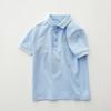 Camisa polo grande para niño, de talla grande, para uniforme escolar, blanca y azul, holgada, de manga corta para adultos y niños.