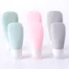 Set de botellas sub-empaque para viaje en forma de abanico, botella para loción cosmética, sub-empaque, botella pequeña de muestra para apretar, sub-empaque de silicona