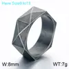 Anillo Geométrico Tridimensional de Diseño Transfronterizo Estilo Europeo y Americano Anillo de Acero Inoxidable Cortado en Diamante de 8 mm Joyería para Hombre