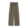 Comércio Exterior Transfronteiriço Spot Estilo Europeu e Americano Moda Feminina Boêmio Listrado Roupa de Trabalho Reta Casual Calças