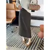 ¡Elegancia sin esfuerzo! ~ Falda midi de lana de seda con estampado de leopardo para mujer, estilo otoño, de cintura alta, ajustada al cuerpo