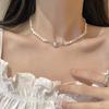 Colar de pérolas magnéticas Love moda feminina 2024 novos acessórios de luxo leves corrente de clavícula barroca francesa