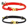 Pulsera Estilo Mismo Tienda de Oro para Mujeres, Serpiente Enrollada Color Dorado, Pulsera Trenzada de Cuerda Roja del Año del Zodiaco para Pareja de Hombres, Regalo para Novia