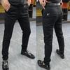 Pantalones Casuales de Negocios para Hombre de Algodón Brocado Peinado Nuevo Europeo Combinan con Todo Cómodos Elásticos Ajustados Rectos 2210