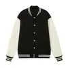 Nueva Chaqueta de Béisbol Colorida de Algodón de 330g con Bloques de Color, Marca de Moda, Hombro Caído para Hombre, Corte Holgado, Logo Bordado Juvenil, Personalización