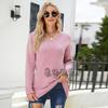 Suéter de punto holgado de manga larga con cuello en V de moda para mujer, otoño e invierno 2022, transfronterizo, Amazon transfronterizo, comercio exterior