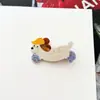 Clip de Pico de Pato Manchado de Cachorro de Dibujos Animados Japonés y Coreano Flequillo Roto del Frente Pinza para el Cabello de Acetato Pinza Lateral de Animal para Chica Dulce