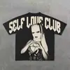 Punk Europeu e Americano Edição Grande Impresso T-Shirt Y2K Estilo Hip Hop Masculino T-Shirt Mascarado Menina Gótico Manga Curta Top
