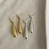 Brincos de Gota Sólidos Retrô Franceses para Mulheres, Design de Nicho, High-End, Estilosos, Simples, Brincos Curtos para Outono e Inverno