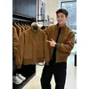 Ropa de Fujian Marca de Moda Chaqueta de Vuelo para Hombre Otoño Invierno Cuello Alto Chaqueta Cálida para Adolescentes Holgada Casual
