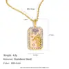 Colgante de Nicho Estilo Europeo y Americano Acero Inoxidable Chapado en Oro de 18K Aceite Goteando Lleno de Diamantes Doce Constelaciones Collar Cuadrado Colorido para Mujer